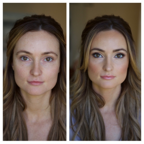 Before and after, makeup, contour