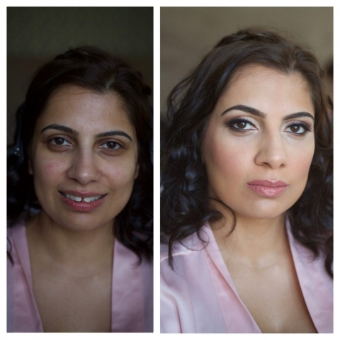 Asian makeup, indian makeup, before and after